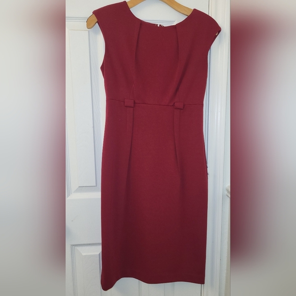 Calvin Klein Burgundy Sheath Dress | Cap Sleeve | Size 2 - Picture 1 of 4